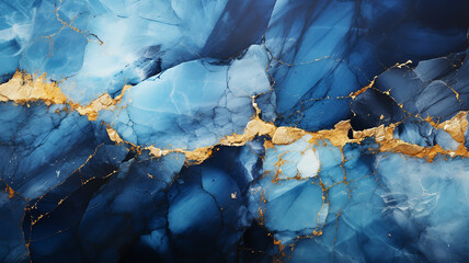 Wall Mural - abstract texture blue marble, ink background