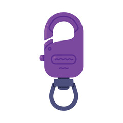 Sticker - Purple Carabiner or Karabiner as Clip and Shackle Vector Illustration