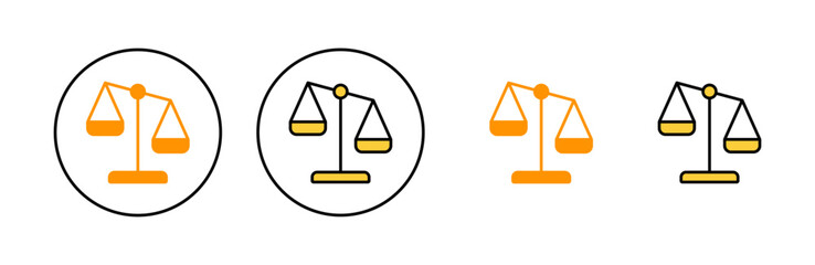 Wall Mural - Scales icon set for web and mobile app. Law scale icon. Justice sign and symbol