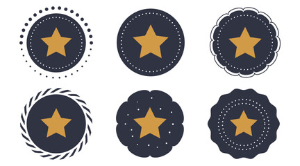 Wall Mural - set of round star badge. vector illustration