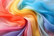 color rainbow fabric organza background manycoloured coloured colours textile ripple wavy wave voile texture abstract textured closeup macro nylon
