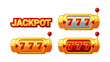 Jackpot 777 slot machine vector isolated on white background.