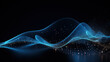 © pkproject - Dynamic Blue Flowing Dot Particles in Smooth Curve - A Mesmerizing Light Pattern on Black.