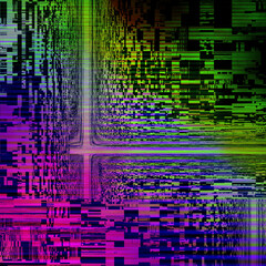 Wall Mural - TV noise static effect, abstract glitch background. Fractal digital art pattern