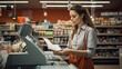 © paisorn - Female Employee Calculates bill for Customer