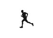 © ultra designer - Running Man Silhouette, Jogging Training Person Vector Illustration.Running woman or female fitness runner flat vector icon for exercise apps and websites.vector icon set isolated on white background.