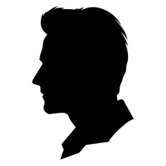 Wall Mural - Man Profile vector silhouette, man profile silhouette black color illustration