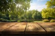 background park Table Wooden wood nature empty tree summer garden landscape green board forest rustic outdoors water picnic day selective focus sunny
