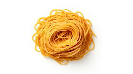 Canvas Print - Spaghetti Top View on white background