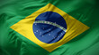 © TonAor - Close-up view of Brazil national flag fluttering in the wind.