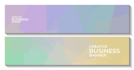 set of abstract creative arts banner background for business ads