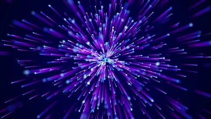 Wall Mural - dynamic futuristic starburst blurred motion effect in 3d video loop animation