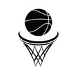 basketball ball and hoop vector icon .