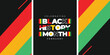 Vector Black history month tricolor flag and black abstract background social media banner design