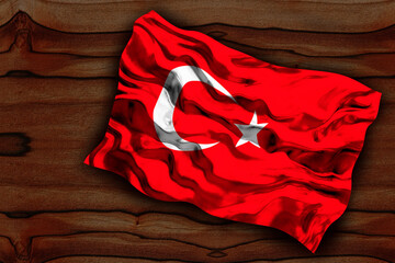 Wall Mural - National Flag of Turkey Background for editors and designers. National holiday