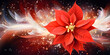 Winter's Botanical Majesty: Poinsettia Close-Up, Awe-Inspiring Red Flowers in Exquisite Detail