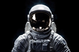 Fototapeta  - a white astronaut on a black background