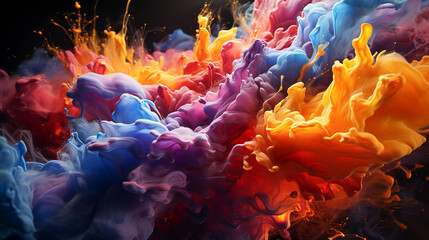 Wall Mural - blue and yellow exploding liquid