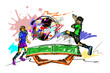 Teqball  kick sport art Championships and brush strokes style