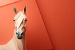 Przewalski's Horse icon, featuring a sleek and stylish Przewalski's Horse profile against a pale coral background. This design offers a modern and sophisticated touch, suitable for contemporary brandi