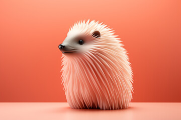 Aufkleber - A minimalist Porcupine icon, featuring a sleek and stylish Porcupine profile against a pale coral background. This design offers a modern and sophisticated touch, suitable for contemporary branding.