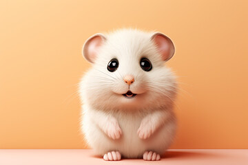 Aufkleber - A minimalist  Hamster icon, featuring a sleek and stylish Hamster profile against a pale coral background. This design offers a modern and sophisticated touch, suitable for contemporary branding.