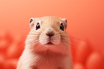 Aufkleber - A minimalist  Gerbil icon, featuring a sleek and stylish Gerbil profile against a pale coral background. This design offers a modern and sophisticated touch, suitable for contemporary branding.