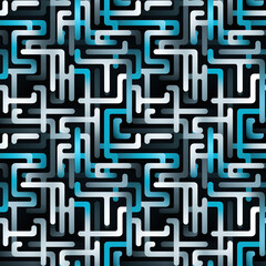 Wall Mural - Geometric futuristic seamless pattern with lines on background