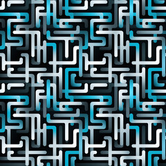 Poster - Geometric futuristic seamless pattern with lines on background