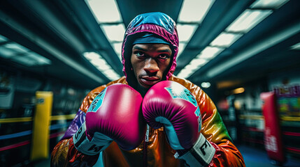 Canvas Print - Boxer's intense focus