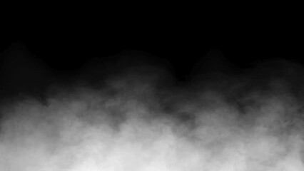 Canvas Print -  Smoke fog clouds overlay on black background
.Video fog elements 4k .