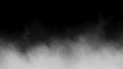 Canvas Print - Realistic smoke background. Fog mouving on black background for your shot