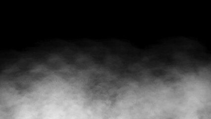 Canvas Print - Smoke mouving on black background. Moving white fog motion graphics with black background
