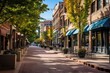 Downtown Boulder, Colorado. Scenic View of Pearl Street Mall - A Pedestrian Area in the Heart of the City's Business District