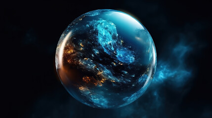 abstract background with dark pink and blue sphere