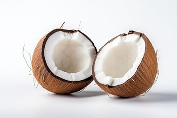 Wall Mural - Exotic coconut, cracked open — tropical, healthy, and delicious. Nature's bounty for a fresh, organic delight.