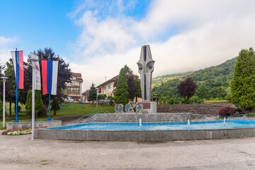 Wall Mural - Foca, Bosnia and Herzegovina - August 01, 2023: Beautiful view of City Foca in Bosnia And Herzegovina.