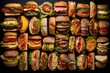 Lot of different sandwiches background	