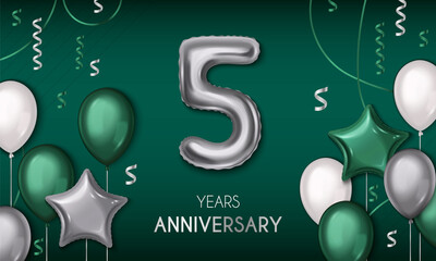 Sticker - Realistic 5th anniversary composition