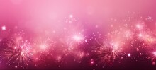 HAPPY NEW YEAR 2024 - Firework Silvester New Year's Eve Party Celebration Holiday Background Banner Greeting Card Illustration - Closeup Of Pink Glitter Fireworks Pyrotechnics With Bokeh Lights