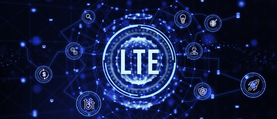 Business, Technology, Internet and network concept. LTE abbreviation, modern technology concept. 3d illustration