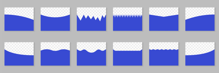 Wall Mural - separator collection for poster, app, banner. divider shape for website top section. curve line, abs