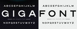 Fototapeta  - Futurism style alphabet. Thin segment line font, minimalist type for modern futuristic logo, elegant monogram, digital device and hud graphic. Minimal style letters, vector typography design