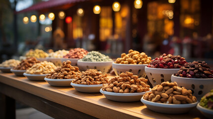 Wall Mural - dried fruits and nuts