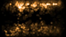 4K 3D Seamless Loop Glow Gold Orange Bokeh Particles Animation Abstract On Black Background. Abstract Motion Background Shining Particles Magic Golden Bokeh Light Waves 