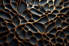 Golden Pattern Structure Background Illustration. Generative AI