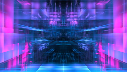 Wall Mural - futuristic abstract light, perspective, glowing background, technology design, science wallpaper, tu