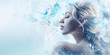 © Egor - Young woman Girl in abstract snow and water drops Fashion spa salon advertising. Abstract fashion concept.