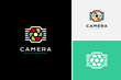 Colorful fast shot icon logo design vector, camera logo design template
