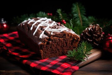 Wall Mural - Double chocolate loaf cake,  Christmas desserts